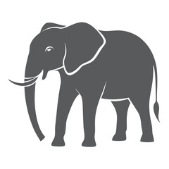 Minimalist Illustration of an Asian Elephant
