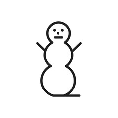 Simple Snowman Line Icon
