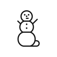 Buttoned Snowman Line Icon