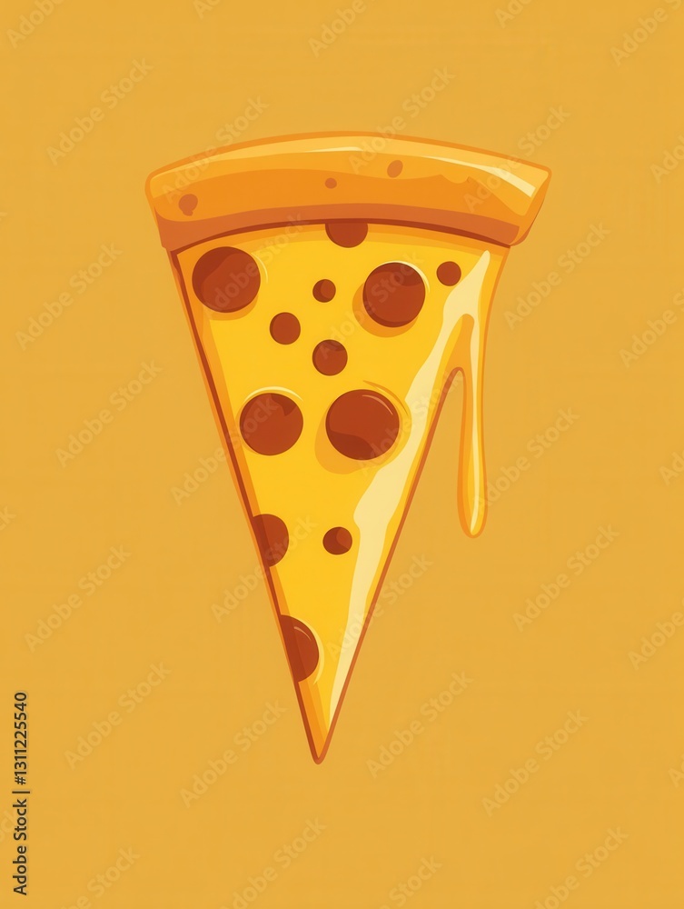 Aufkleber unique minimalist pizza slice logo with warm colors and playful design creating a fun and appetizing