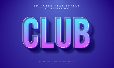 Editable text effect with a stylish Club. Modern, bold, and easy to customize for party flyers, banners, and more.