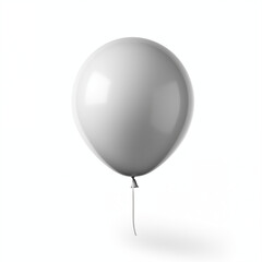Single Gray Balloon Isolated on White Background
