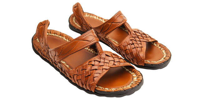 Huaraches leather shoes isolated on white background