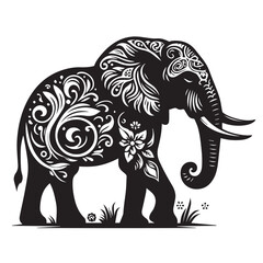 Elephant Vector Silhouette, vector illustration of a set of elephant silhouette, perfect for logos, branding, social media, website designs, educational materials and presentations.