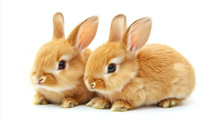 Obraz premium Two little rabbits isolated on white background.