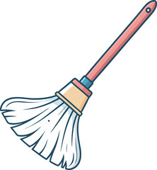 Cleaning Brush Feather Duster - Vector Illustration, Logo & Icon Clipart