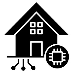 Smart House Glyph Icon
