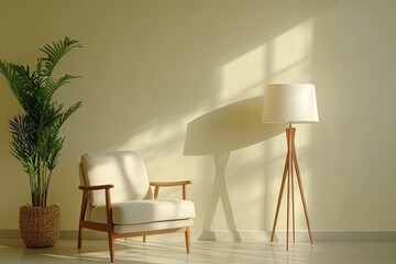 Cozy interior with natural light, featuring stylish chair and el