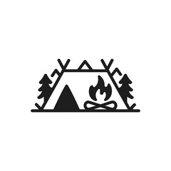 Campfire and Tent Icon