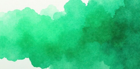 Obraz premium Deep emerald watercolor streaks, mottled effect , gradient, flow