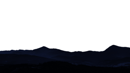 mountain on transparent background with cut out sky