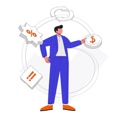 Business Growth and Financial Success Concept. Investment, Profit, and Economic Strategy Illustration