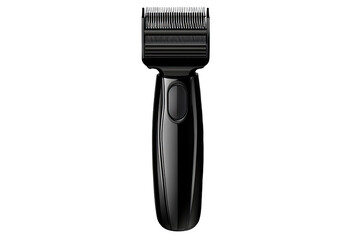 Naklejka premium Black Electric Hair Clipper with Silver Accents on Transparent Background