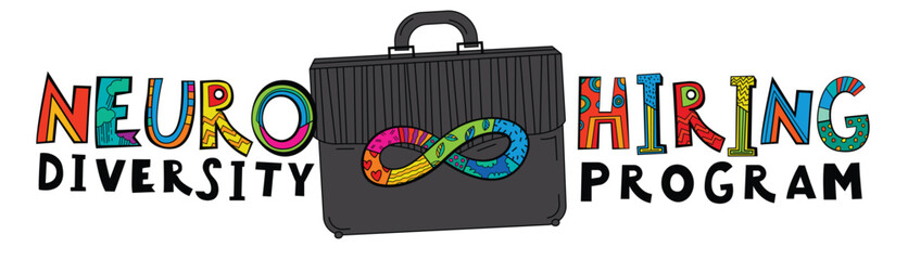 Neurodiversity hiring landscape poster, banner in colorful style