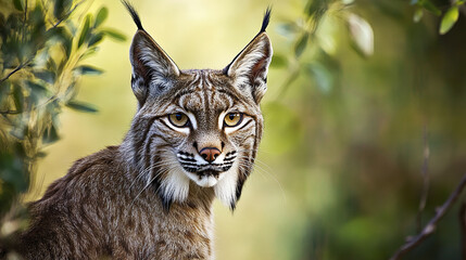 Obraz premium Majestic Iberian lynx with tufted ears in natural setting