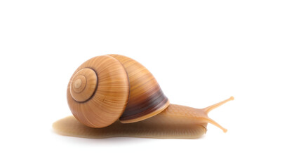 Snail on White Background