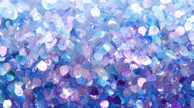 Sparkling iridescent sequins in blue and purple tones