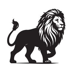 Silhouette lion collection - vector illustration, African savanna animals silhouette vector, Lion head logo icon, lion face vector Illustration, on a isolated background, EPS.