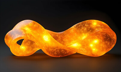 Abstract glowing orange shape on dark background