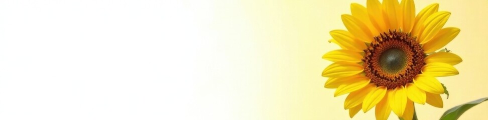 Obraz premium Single sunflower, sharp focus, pure white background, beautiful, sunny