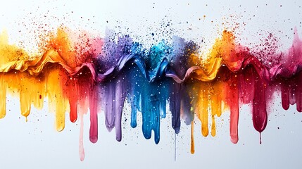 Fototapeta premium Abstract Colorful Paint Drips Swirls and Splashes Background Texture