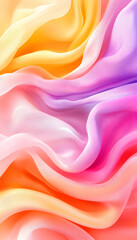 Fototapeta premium Flowing colorful fabric creating abstract patterns in a smooth, gradient background