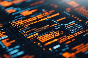 Obraz premium Vibrant and dynamic digital data patterns reflecting the rapid advancement and innovation in modern technology software engineering and information systems