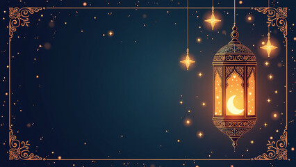 arabic pattern lantern star vector illustration greeting card new hijri year muharram