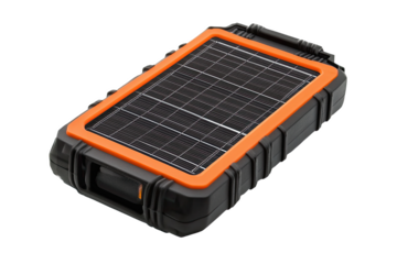Portable Solar Panel Charger with Orange Trim