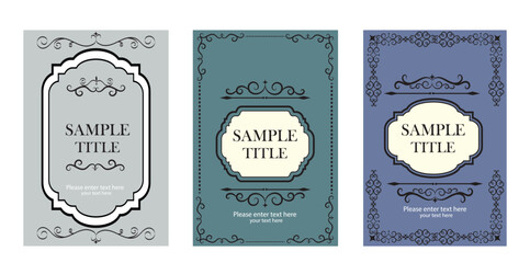 Vintage label design set, with an example of your text and Design elements for packaging design and invitations. Vector ornament and Frames and Borders Vector Illustration.