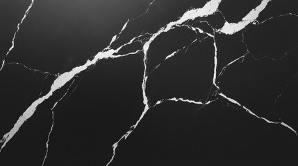Elegant black marble texture with striking white veins for interior design