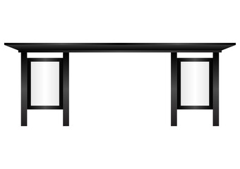 Blank Billboard at Bus Stop or Bus Station. Vector Illustration. 