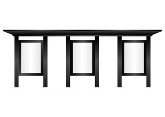 Blank Billboard at Bus Stop or Bus Station. Vector Illustration. 