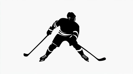 Fototapeta premium Hockey Player Silhouette on Ice