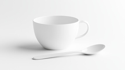 Minimalist Coffee Cup with Spoon