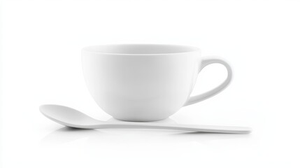 Fototapeta premium Minimalist Coffee Cup with Spoon