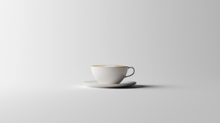 Minimalist Coffee Cup with Latte Foam