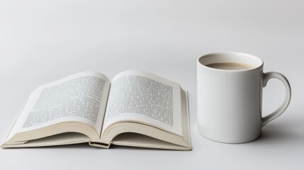 Minimalist Coffee Cup with Book