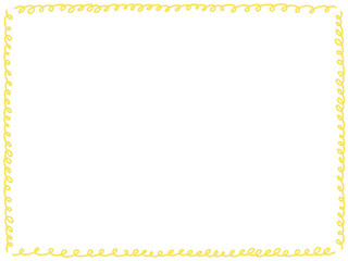 Cute doodle-style looping yellow line frame illustration	