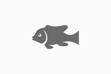 Simple black fish silhouette logo