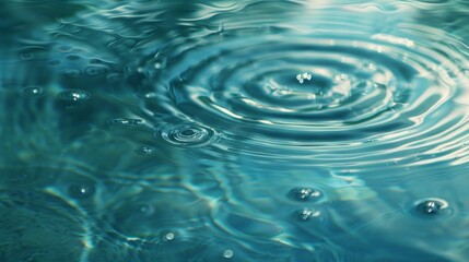 Drop of water creating concentric ripples on the surface of calm water