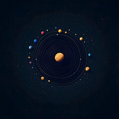 Abstract Space Planets Solar System Cosmic Universe Illustration