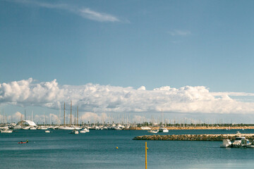 Fototapeta premium Marina Under Cloudy Skies