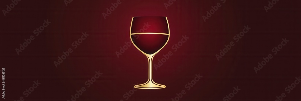Aufkleber minimalist wine glass logo design featuring abstract lines in deep red and gold for sophisticated br