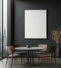 Modern Dining Room with Empty Frame (1)