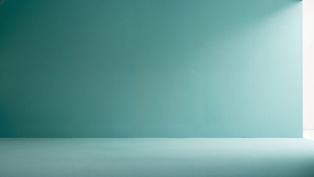 Teal dream: empty studio background offers serene space for product shots.