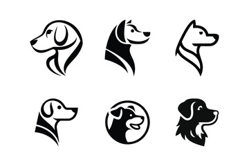 Dog logo design set vector illustration