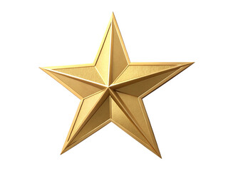Obraz premium golden star isolated on white background.