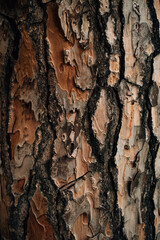 Tree trunk texture. Pine bark close-up, tree bark background