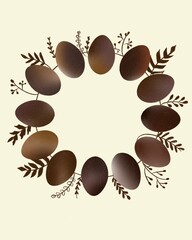 Easter composition of eggs and twigs
